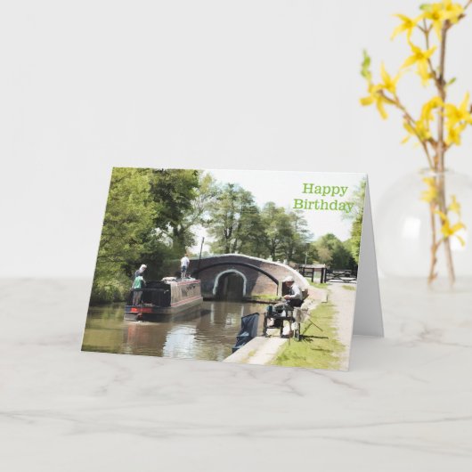 CARTE BATEAUX DE CANAL (Fleur jaune)