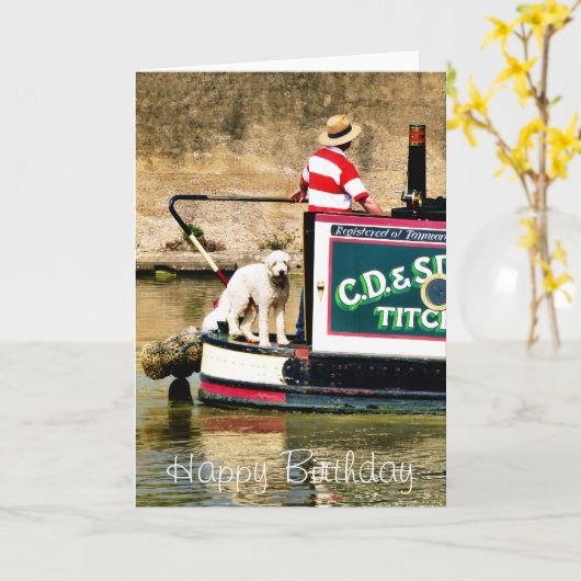 CARTE BATEAUX DE CANAL (Fleur jaune)