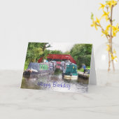 CARTE BATEAUX DE CANAL (Fleur jaune)