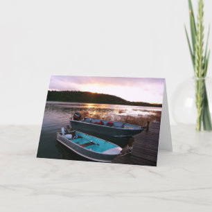 Carte Bateaux de pêche au crépuscule