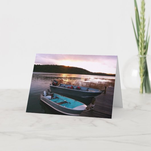 Carte Bateaux de pêche au crépuscule (Devant)