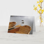 carte - Bateaux de rangée et canards (Fleur jaune)