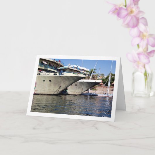 Carte Bateaux égyptiens sur le Nil, Luxor (Orchidée)