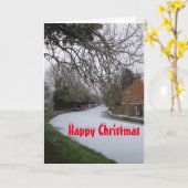 Carte Bateaux étroits dans la neige. Noël (Fleur jaune)