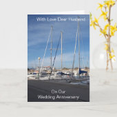 Carte Bateaux Mari Personnalisé Anniversaire Mariage (Fleur jaune)