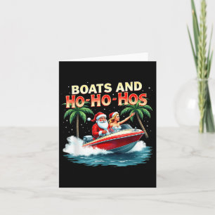 Carte Bateaux Père Noël Drôle Et Ho Ho Hos Noël