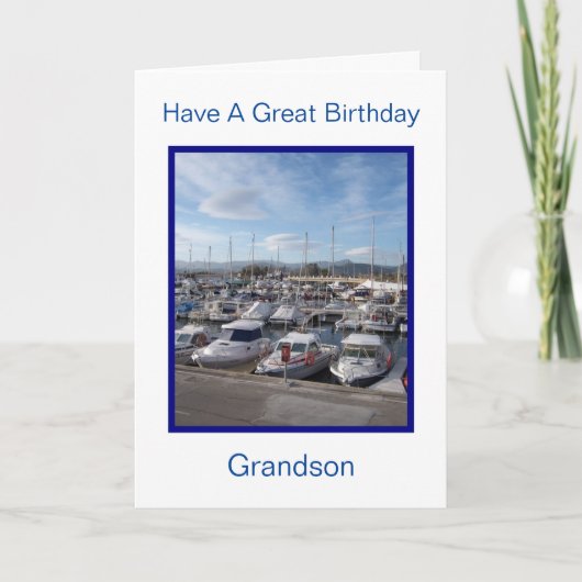 Carte Bateaux Personnalisé Grand-fils Anniversaire (Devant)