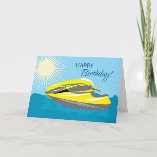 Carte Bateaux personnels Anniversaire Jaune ensoleillé e (Devant)