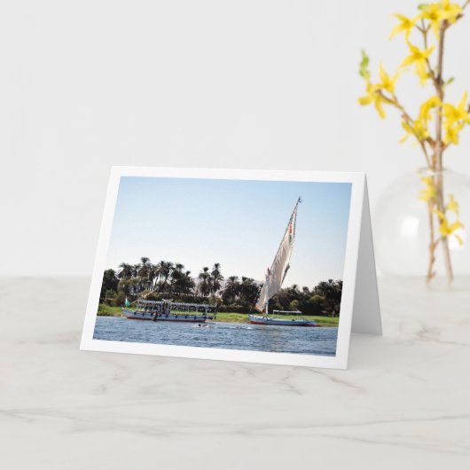 Carte Bateaux sur le Nil, Luxor (Fleur jaune)