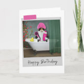 Carte Bathtime Calico Cat Funny Birthday Card (Devant)