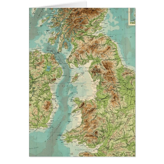 Carte bathyorographique des îles britanniques (Devant)
