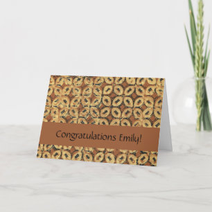 Carte Batik Earthy Grain de Café Élégant Rustique Rugueu
