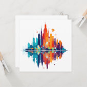 Carte Bâtiments Cityscape Grattes modernes Ville Vie (Devant/Arrière en situation)