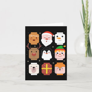 Carte Bâtir Brick Père Noël Elf Amis Noël Garçons Moi