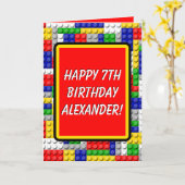 Carte Bâtir des blocs briques Smart Boy's Birthday (Fleur jaune)