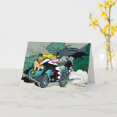 Carte Batman Et Robin À Batcycle (Fleur jaune)