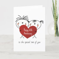 Bâton du 65e anniversaire Figure Couple avec coeur