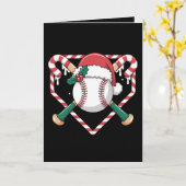 Carte Bâtons de baseball de Noël Bâton de Candy Cane Cha (Fleur jaune)