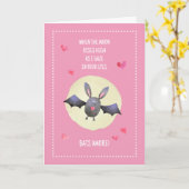 Carte Bats Amore Cute Chauve-souris Saint-Valentin 5x7" (Fleur jaune)