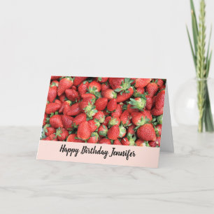 Carte Batte de fraises rousses juteuses Anniversaire