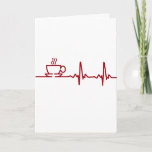Carte Battement de coeur ECG de café de matin
