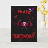 Carte Batterie Anniversaire Bats de Sang Goth Emo Altern (Fleur jaune)