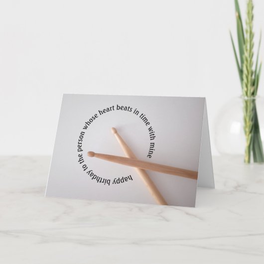 Carte Batterie Anniversaire Coeur bat dans le temps (Devant)