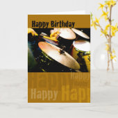 Carte Batteur, Joyeux anniversaire (Fleur jaune)