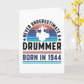 Carte Batteur né 1944 80e anniversaire Drumming Cadeau p (Fleur jaune)