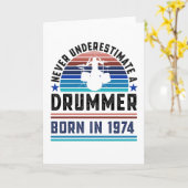 Carte Batteur né 1974 50e anniversaire Drumming Cadeau p (Fleur jaune)
