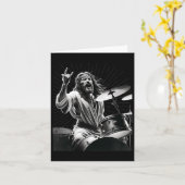 Carte Batteur Rock Jésus Batterie (Fleur jaune)