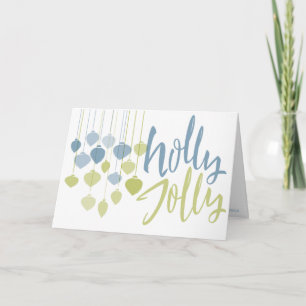 Carte Baubles de vacances minimalistes Holly Jolly