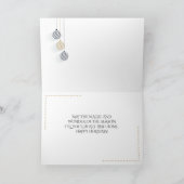 Carte Baubles de vacances minimaux Noir et Or (Intérieur)