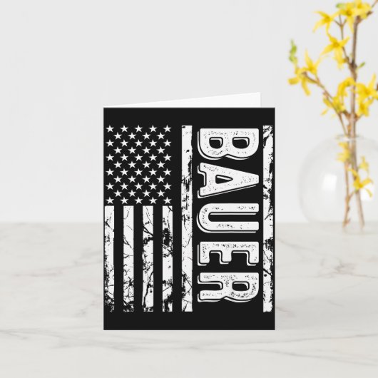 Carte Bauer Last Name Funny Surname Team Bauer Family Re (Fleur jaune)