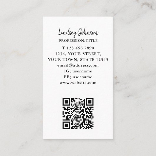 Carte Bbeige professionnelle QR Code (Dos)