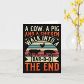 Carte Bbq Été Grillin Vache Poulet De Cochon Pour Hommes (Fleur jaune)