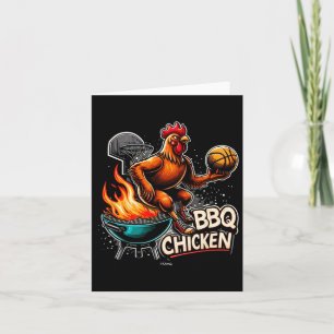 Carte Bbq Grillé Poulet Jouant Flamme Basket