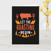 Carte BBQ Laisser Griller Le Barbecue Commencer (Fleur jaune)