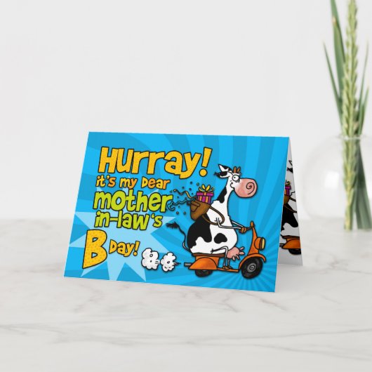 Carte bd scooter vache - belle-mère (Devant)