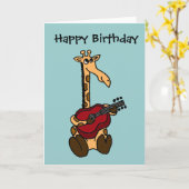 Carte BE- Giraffe fantastique Jouer de la guitare (Fleur jaune)