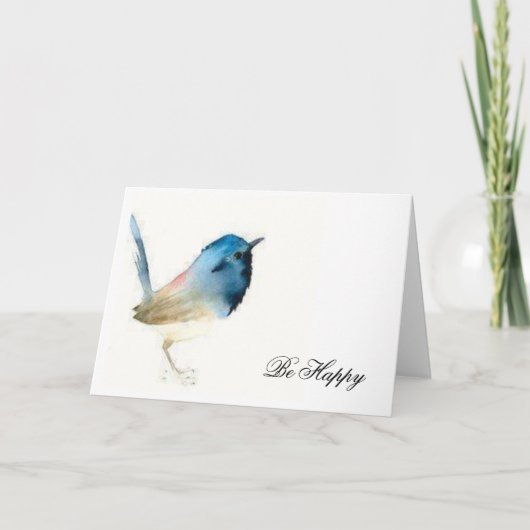 Carte Be Happy - Bluebird avec texte (Devant)