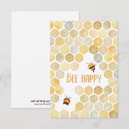 Carte Be happy/sois heureuse (Devant / Derrière)