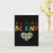 Carte Be Kind Asl American Sign Language Autism Awards (Fleur jaune)