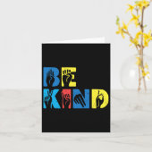 Carte Be Kind Asl Love Sign Language Hand Autism Award (Fleur jaune)