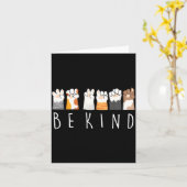 Carte Be Kind Asl Sign Language Kindness Cat Paws Finger (Fleur jaune)