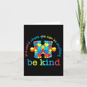 Carte Be Kind Sensibilisation sur l'autisme Puzzle Rainb