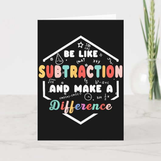 Carte Be Like Subtraction Math Quote Chalkboard Teacher (Devant)