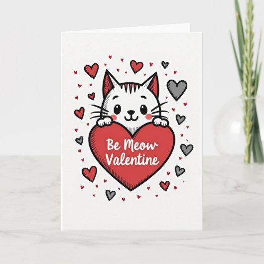 Carte Be Meow Valentine Cat Card (Devant)