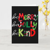 Carte Be Merry Be Jolly Be Kind Merry Christmas Teacher (Fleur jaune)