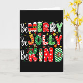 Carte Be Merry Be Jolly Be Kind Merry Christmas Teacher (Fleur jaune)